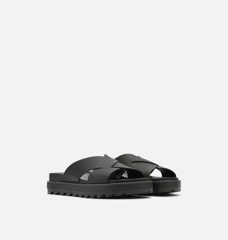 Womens Slides Black - Sorel Roaming™ Criss Cross - 743859-MZG